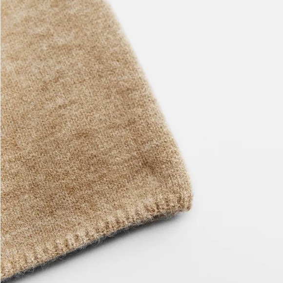 NWT. Zara Beige Wool Blend Fine Knit Beanie. Ref. 3739/215. - Picture 5 of 11